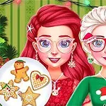 Prinzessin Anna, Elsa und Ariel bereiten sich auf die Weihnachtsfeier vor