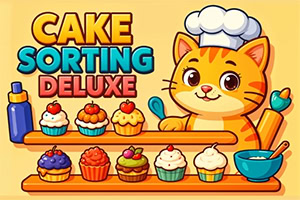 Cake Sorting Deluxe ist ein spaßiges und entspannendes Puzzlespiel, das deine Sortierfähigkeiten herausfordert!