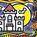 Halloween-Themen-Malbuch, das Kinder ermutigt, innerhalb der Linien zu malen