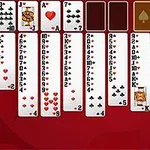 Dieses FreeCell Spiel hat 2 Kartensätze und 4 Ablageplätze