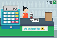 Grocery Cashier ist ein pädagogisches Mathematikspiel