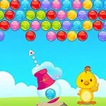 Ein klassisches Bubble Shooter Spiel in einer fröhlichen Umgebung