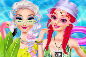 In diesem Online-Umstyling-Spiel machst du mit Elsa und Ariel bei lustigen Sommeraktivitäten mit, die du lieben wirst