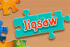 Puzzlestücke auf einer Holzoberfläche, die das Wort Jigsaw bilden