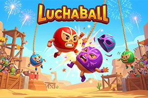 Spiele ein endloses Physikspiel mit rollenden Luchaballs und bunten Masken