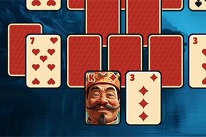Klassisches Pyramid Solitaire Spiel, das im Alten China spielt