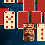 Klassisches Pyramid Solitaire Spiel, das im Alten China spielt
