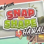 Werbebanner für das Spiel Snap the Shape: Hawaii mit tropischer Kulisse und Schriftzug