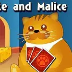 Zeichentrick-Katze und Maus mit Spielkarten und Käse in einem Zimmer