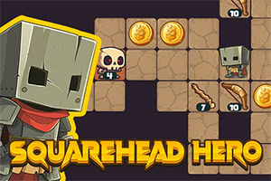 Führe Squarehead Hero durch clevere rundenbasierte Dungeon Rätsel