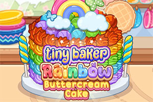 Backe ein süßes Regenbogenwunder in Tiny Baker Rainbow Buttercream Cake