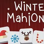 Klassisches Mahjong Solitaire mit einem Winterthema