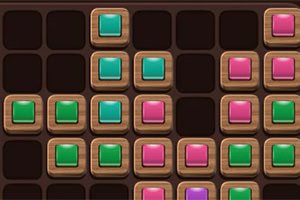 Vervollständige Reihen und Spalten in diesem Holzblock Puzzle