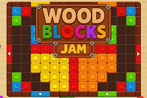 Wood Blocks Jam ist ein beruhigendes Logikpuzzle mit bunten Holzblöcken