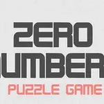 Logo des Puzzlespiels Zero Numbers in grauer und schwarzer Schrift auf weißem Hintergrund